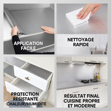 Film Adhésif Aluminium 80cmx3m– Donnez un nouveau visage à votre cuisine !