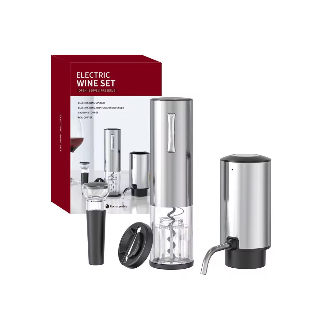 ELECTRIC WINE SET :                                                                                Le kit premium pour ouvrir, servir et préserver votre vin