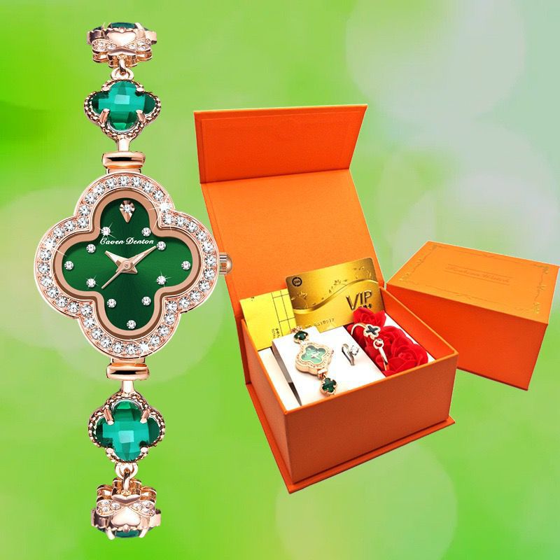 Montre Femme Trèfle Luxe en Acier Inoxydable – Quartz