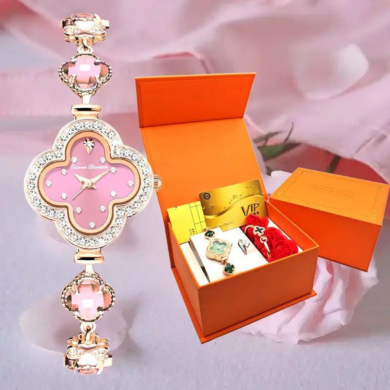 Montre Femme Trèfle Luxe en Acier Inoxydable – Quartz