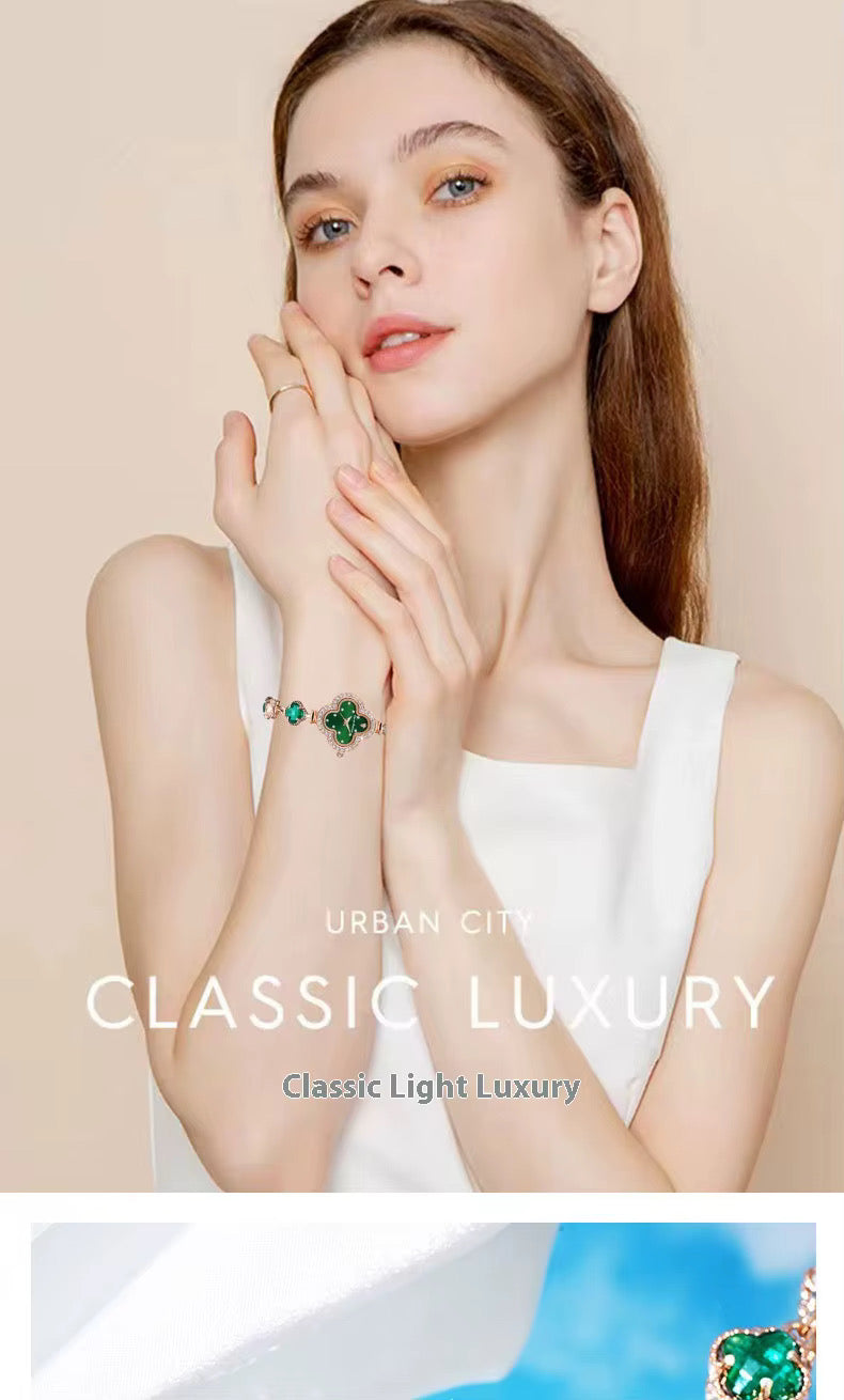 Montre Femme Trèfle Luxe en Acier Inoxydable – Quartz