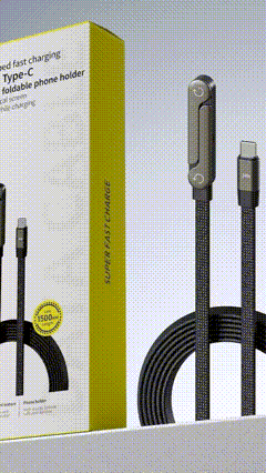 ⚡ SUPER FAST CHARGE – Câble 240W Ultra Résistant avec Support Intégré